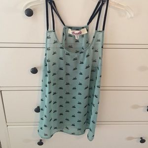 Mint green swan tank top