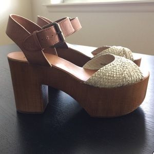 Block wood heels