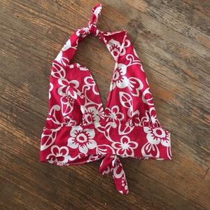 Red and white tie top