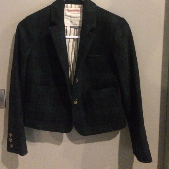 Cropped plaid blazer from Anthropologie