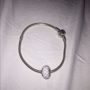 White Murano Pandora charm (charm only)