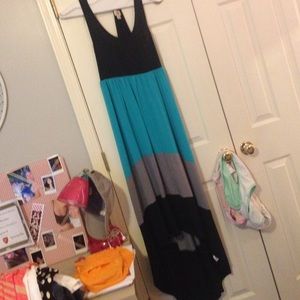 Multi color high low dress