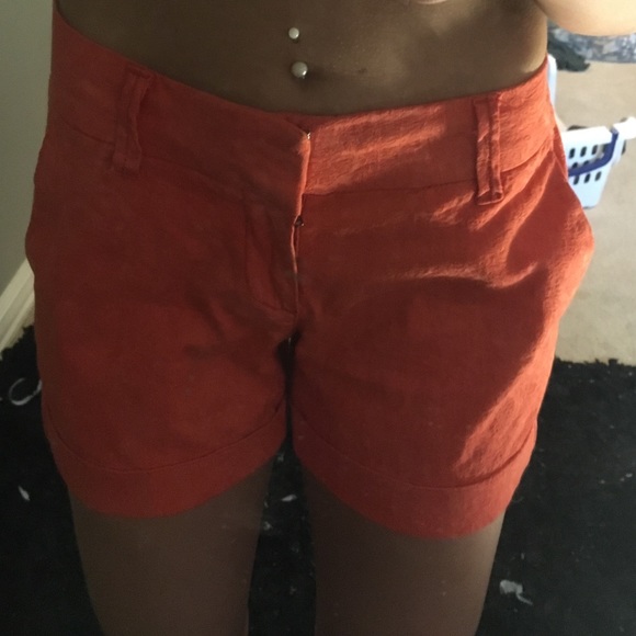 coral high waisted shorts - Picture 2 of 4
