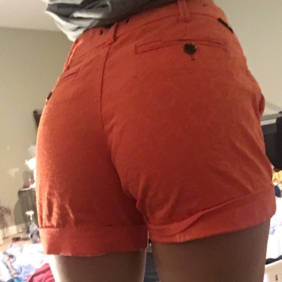 coral high waisted shorts - Picture 3 of 4