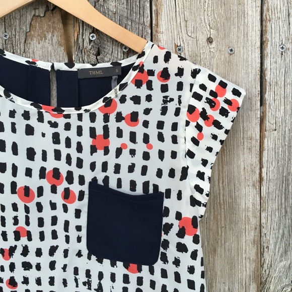 Small blouse, cute pattern, THML, lightly worn