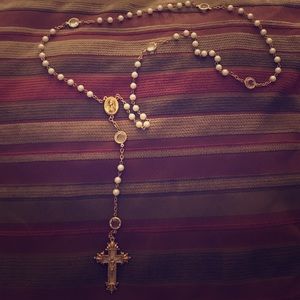Pearl rosary necklace