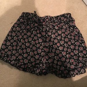 flowy silk high waisted shorts