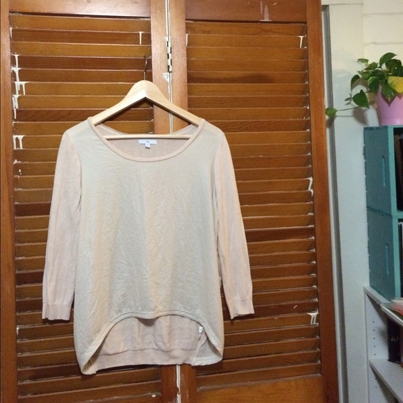 sheer pink GAP sweater with silky front panel - Picture 2 of 4