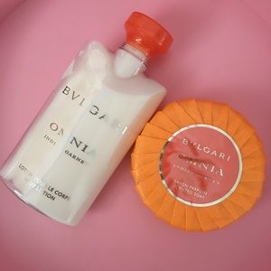 BVLGARI Omnia Indian garnet body lotion + soap set