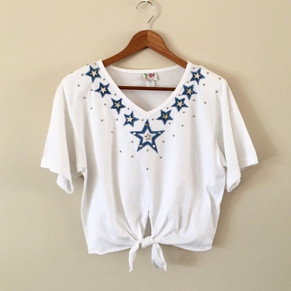Vintage Tops - SOLD / Star Spangled Crop Top