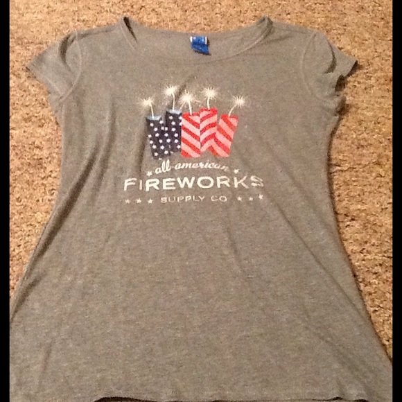 Faded-Look 4th of July Firework Shirt