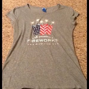 Faded-Look 4th of July Firework Shirt
