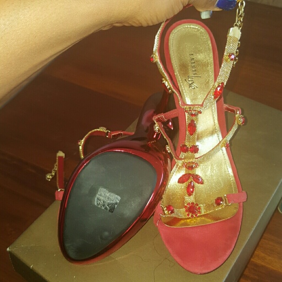 NWOT Jeweled open toe heels - Picture 3 of 3