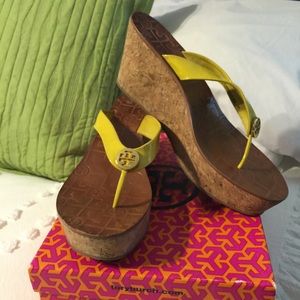 Tory Burch Patent Leather Wedge Sandal