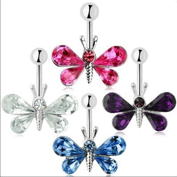 Butterfly belly ring