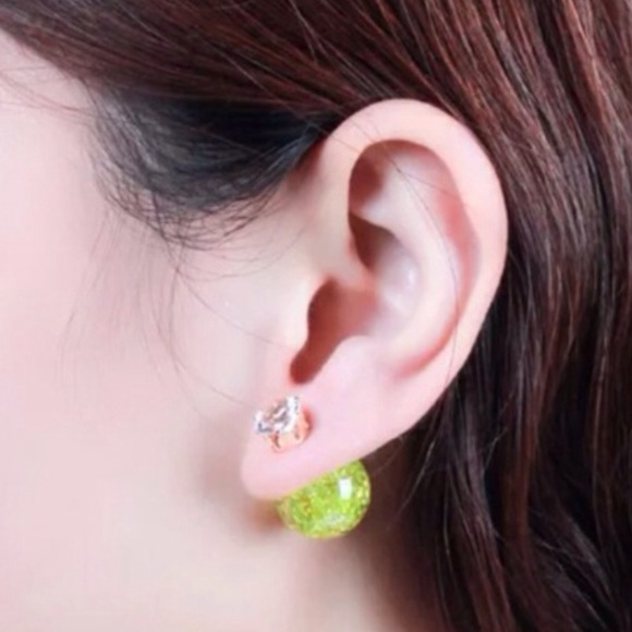 Best Seller! Double Side Round Ball Earrings NEW - Picture 3 of 5
