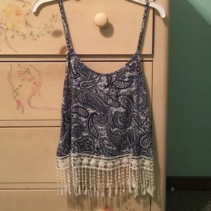 Tank top with tassels