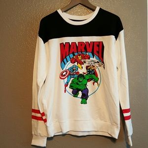 White Marvel sweater