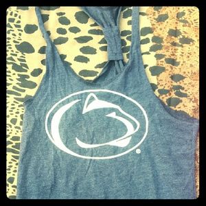 Blue racerback tank top