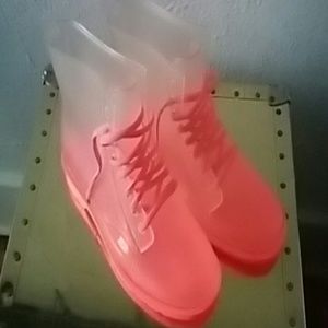 Clear/Pink Jelly Boots