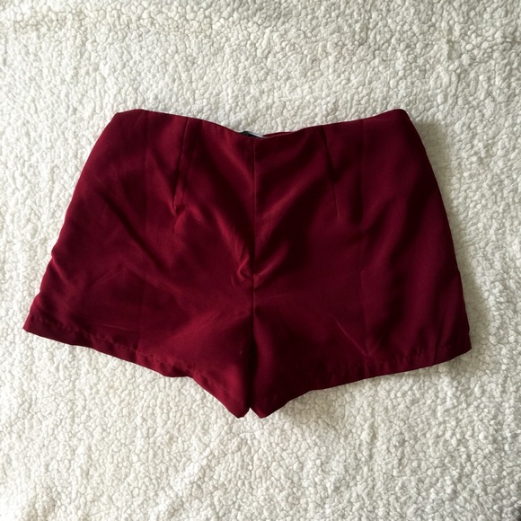 Asymmetrical Red Shorts - Picture 2 of 4