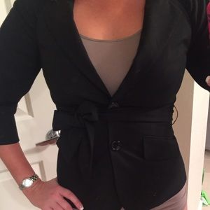 Belted Black Blazer