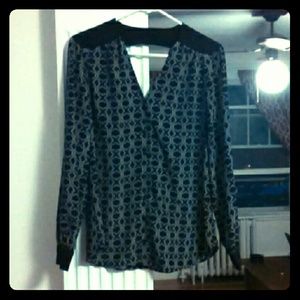 Black and white patterned button up.
