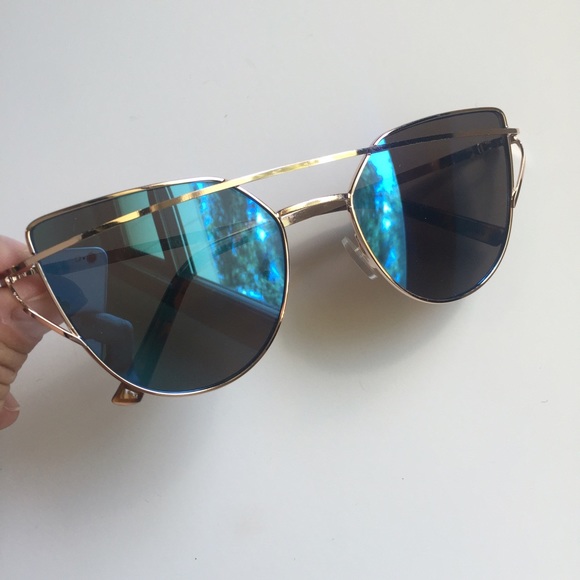 NWT || Wire Mirrored Cat Eye Aviator Sunglasses - Picture 4 of 4