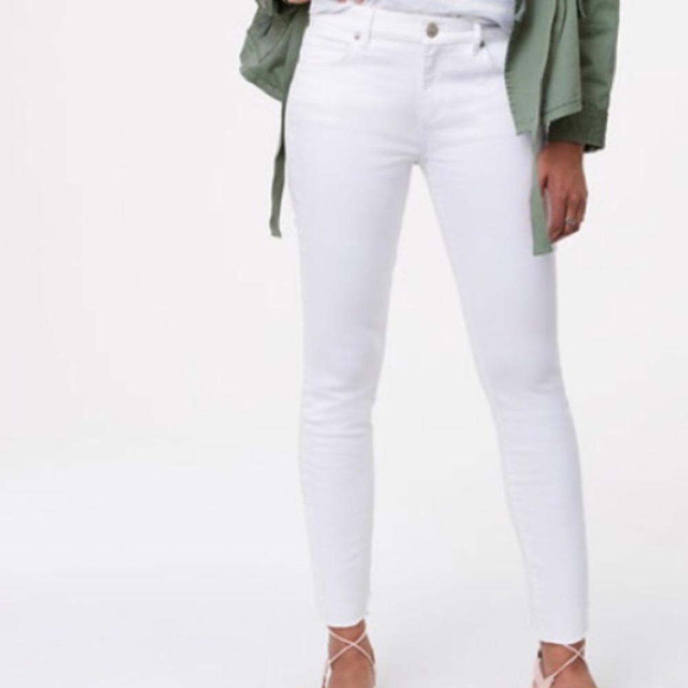 White LOFT Relaxed Skinny Jeans