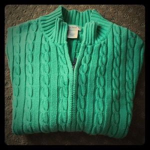 LL Bean cable knit cotton sweater