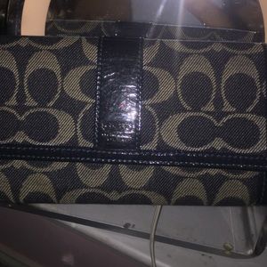 denim coach wallet