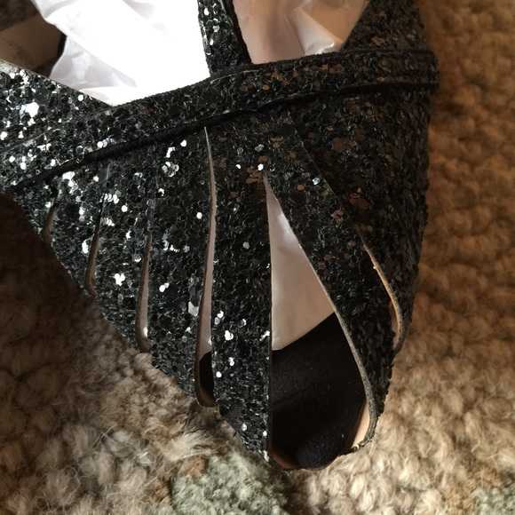 Zara Black Glitter flats 39 / 8-9ish - Picture 2 of 4