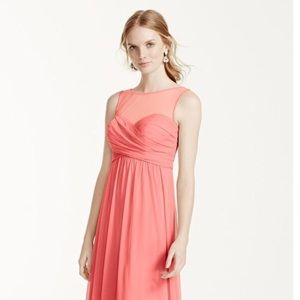 David's Bridal Corral Reef Long  Dress