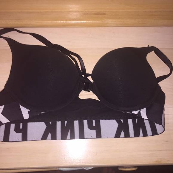 pink vs front claspe racerback bra