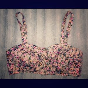 TOPSHOP Multicolor Ditsy Floral Button Bralet