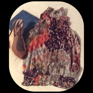 Sleeveless High Collar Blouse