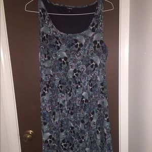 TORRID Teal Skull & Rose Print Dress Size 1 (16/18