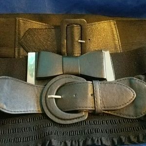 Black plus size stretchy belts bundle