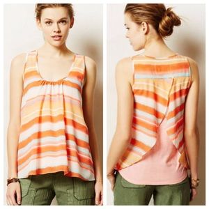 Meadow Rue Merlon Striped Tank in Orange