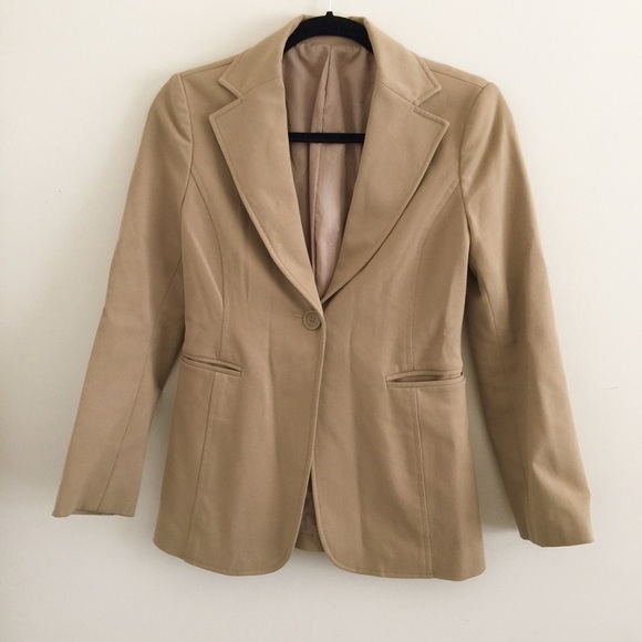 Camel Colored Fitted Blazer - Picture 2 of 3