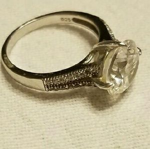 Sterling silver lab created diamond ring size 7