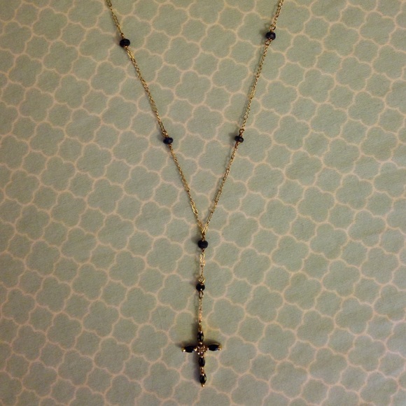 Gold and genuine sapphire necklace