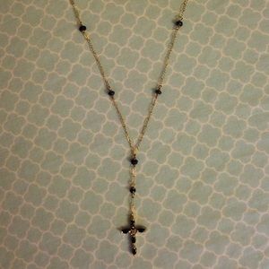 Gold and genuine sapphire necklace