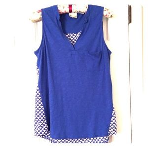 Blue Porridge Tank w/ Fun Back from Anthropologie