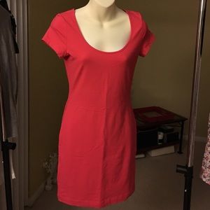 Coral bodycon cotton dress. Size (S)