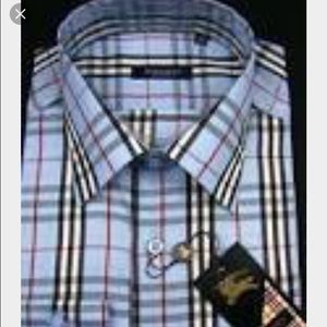 Authentic blue checkered Burberry button down