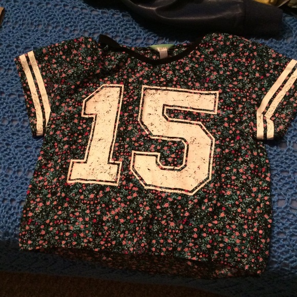 flowered jersey style shirt