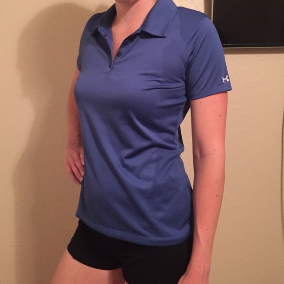 Blue Under Armour golf polo