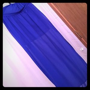 H&M Royal Blue Chiffon Maxi Skirt, 8