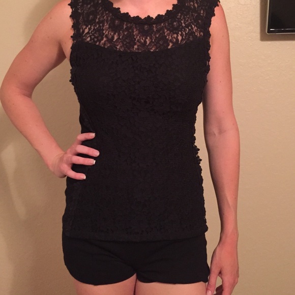 Black lace tank top